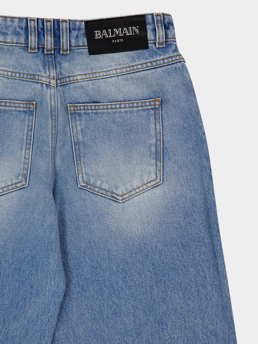 Blue Straight-Leg Faded Denim Jeans - Image 6