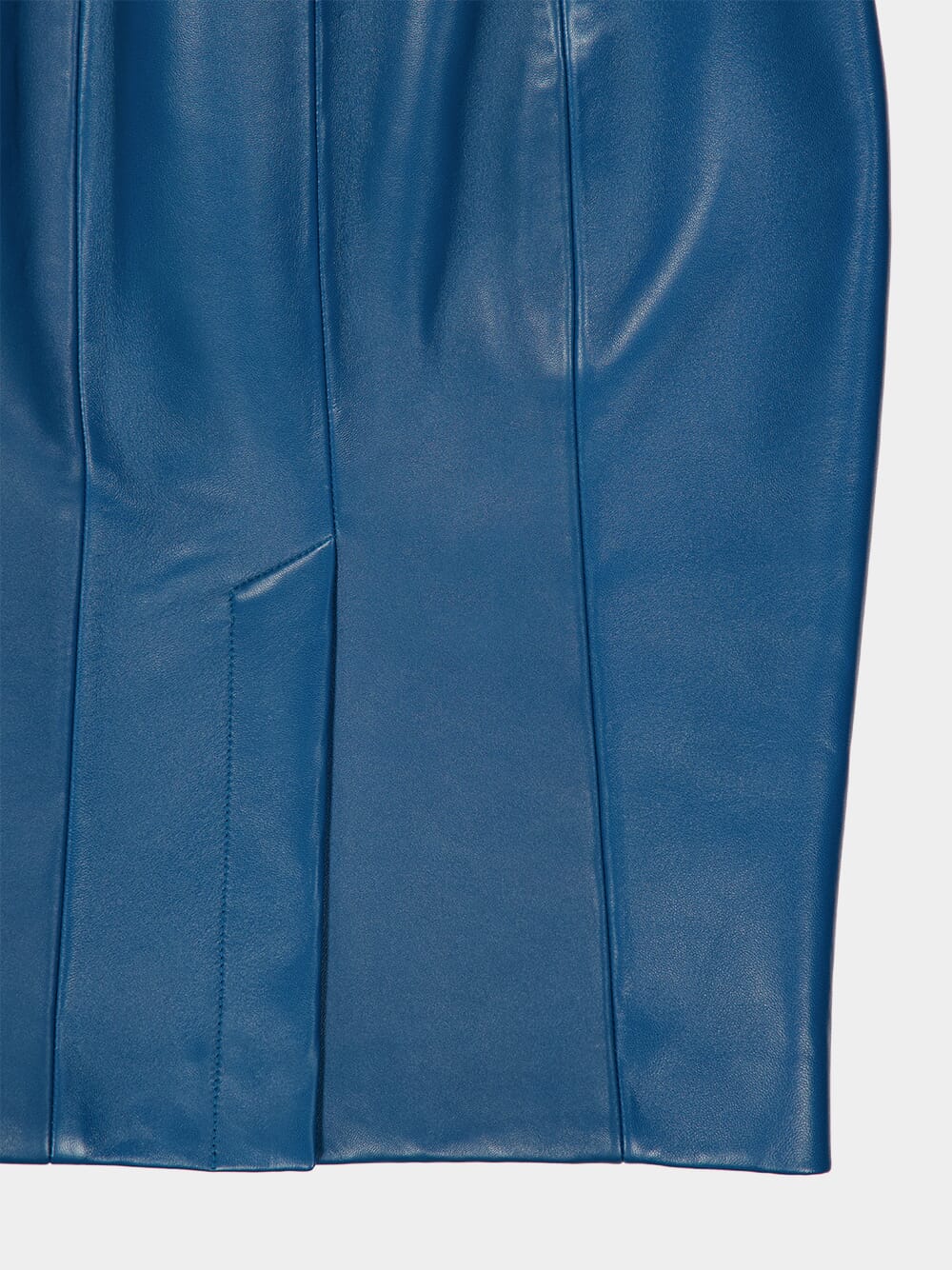 Blue Zipped Lambskin Skirt - Image 6