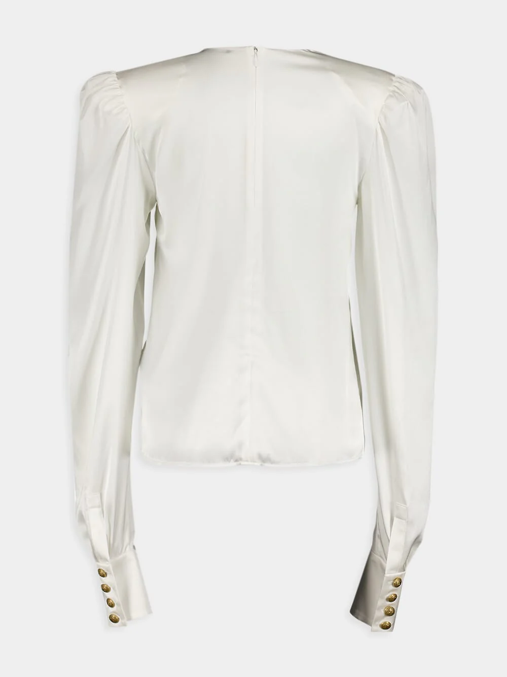 Bow-Embellished Silk Blouse - Image 3