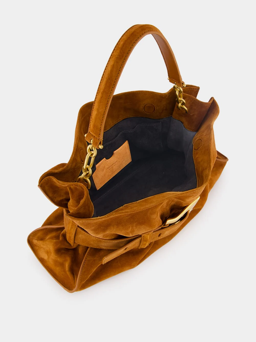 Brown Anthem Medium Suede Leather Bag - Image 7