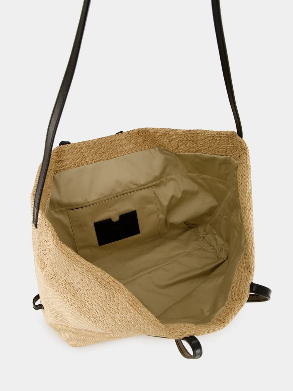 Brown Track Raffia Tote Bag - Image 8
