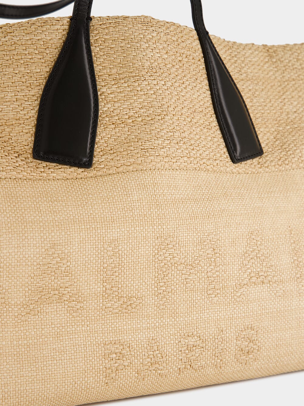 Brown Track Raffia Tote Bag - Image 9