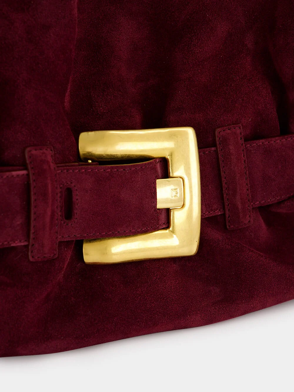Burgundy Anthem Medium Suede Leather Bag - Image 6