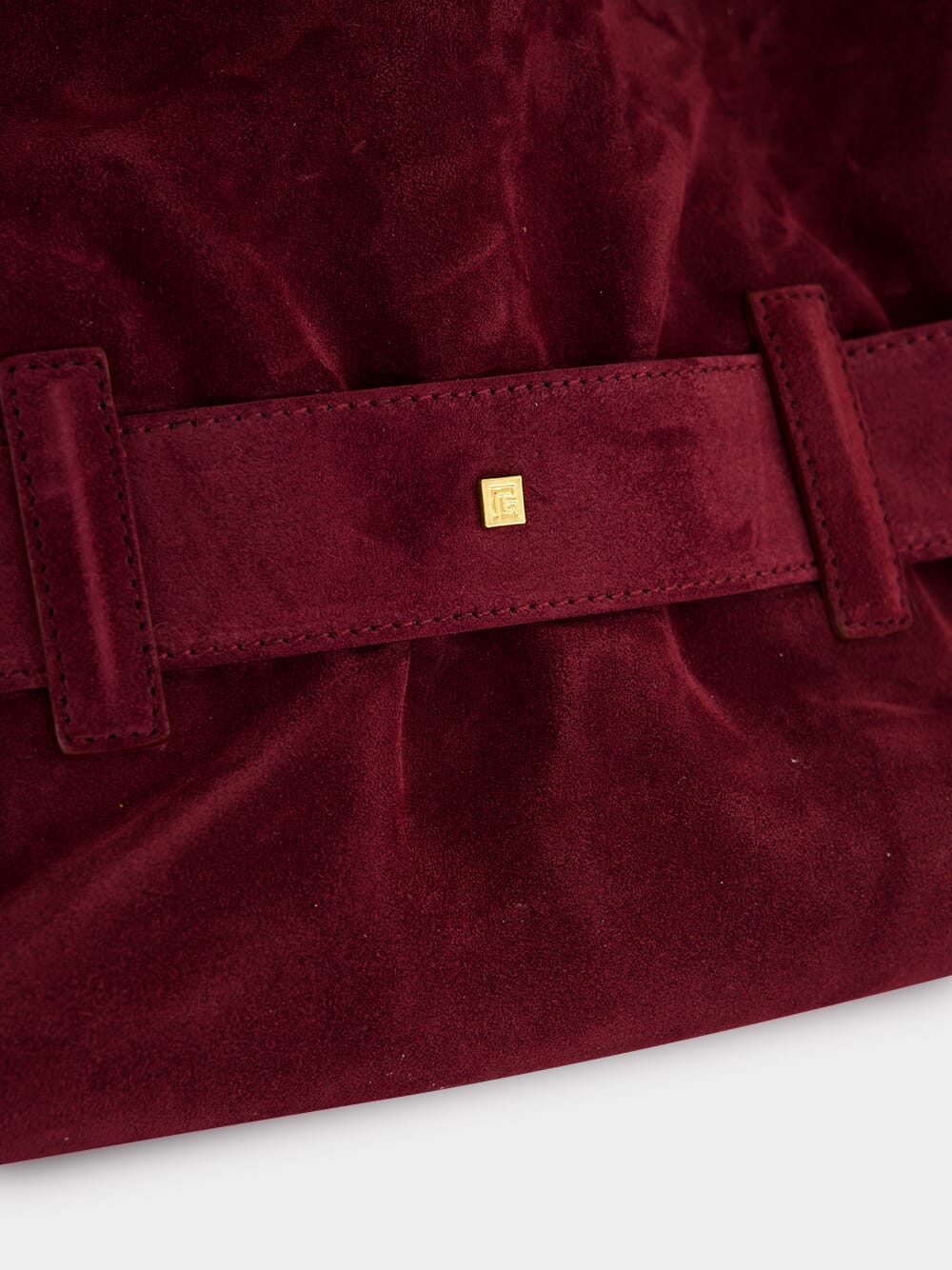 Burgundy Anthem Medium Suede Leather Bag - Image 7