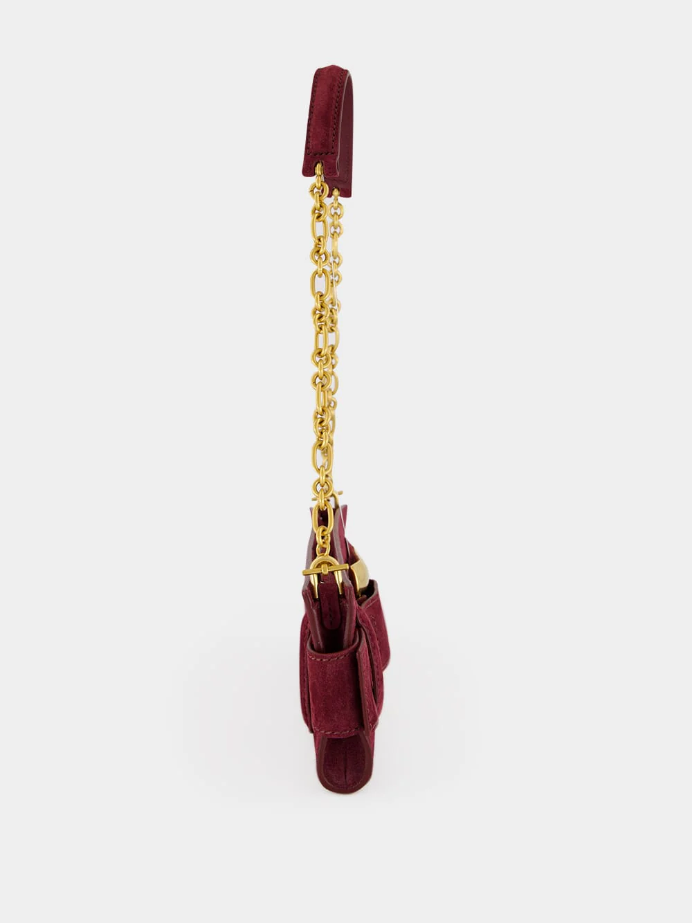 Burgundy Anthem Suede Clutch Bag - Image 3