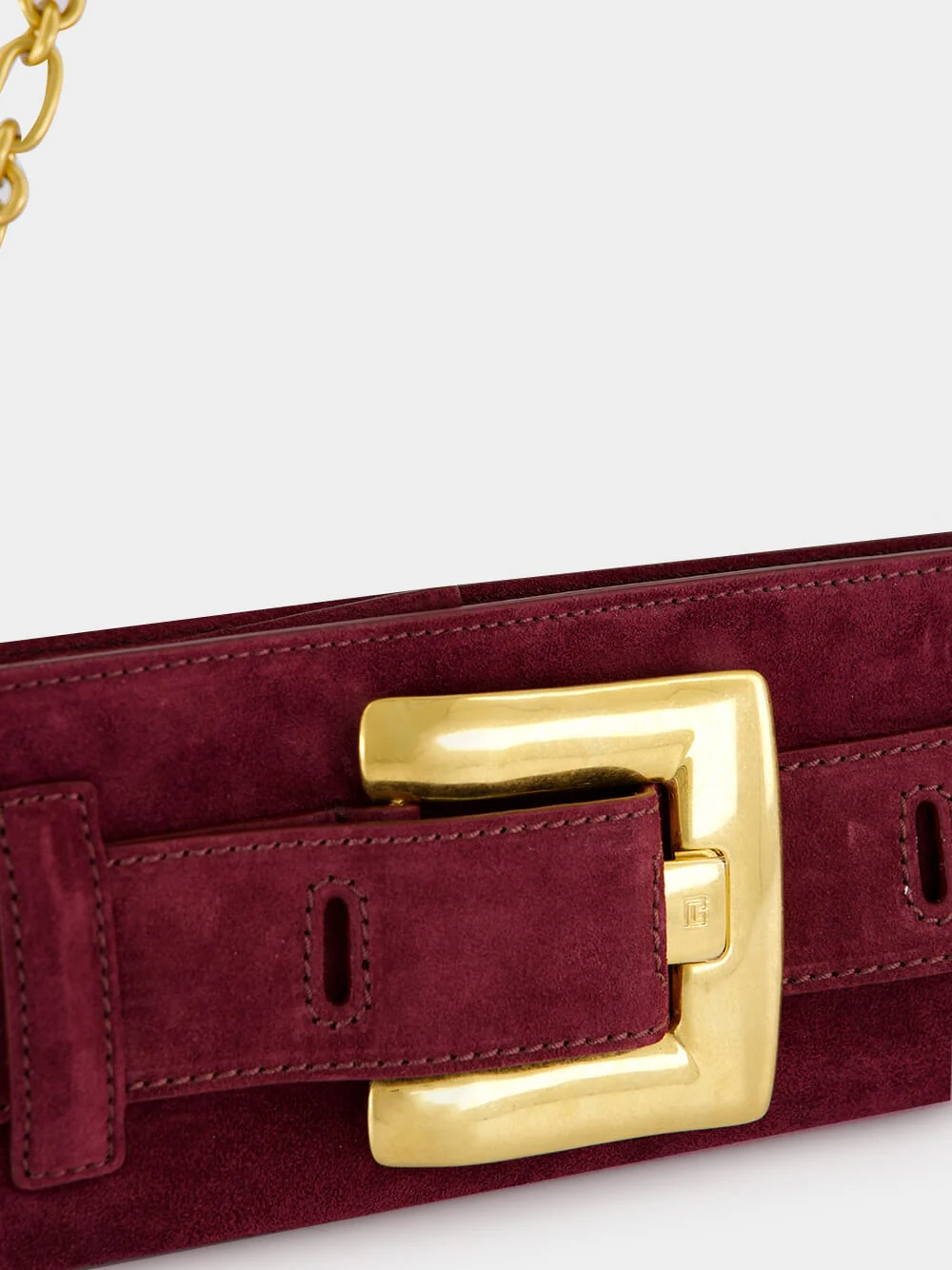 Burgundy Anthem Suede Clutch Bag - Image 6