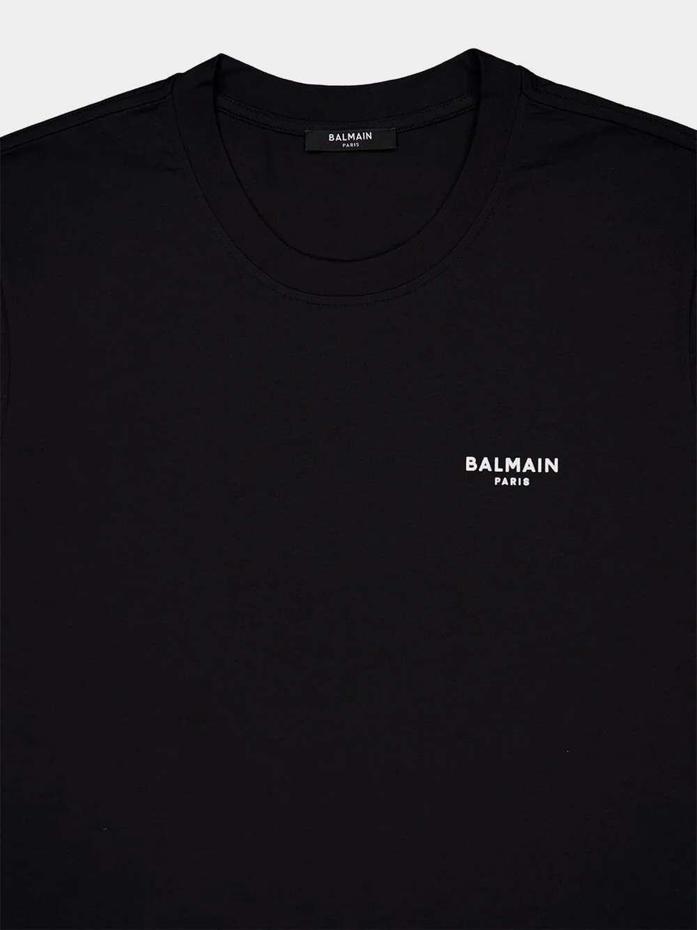 Black Balmain Paris Flocked T-Shirt - Image 3