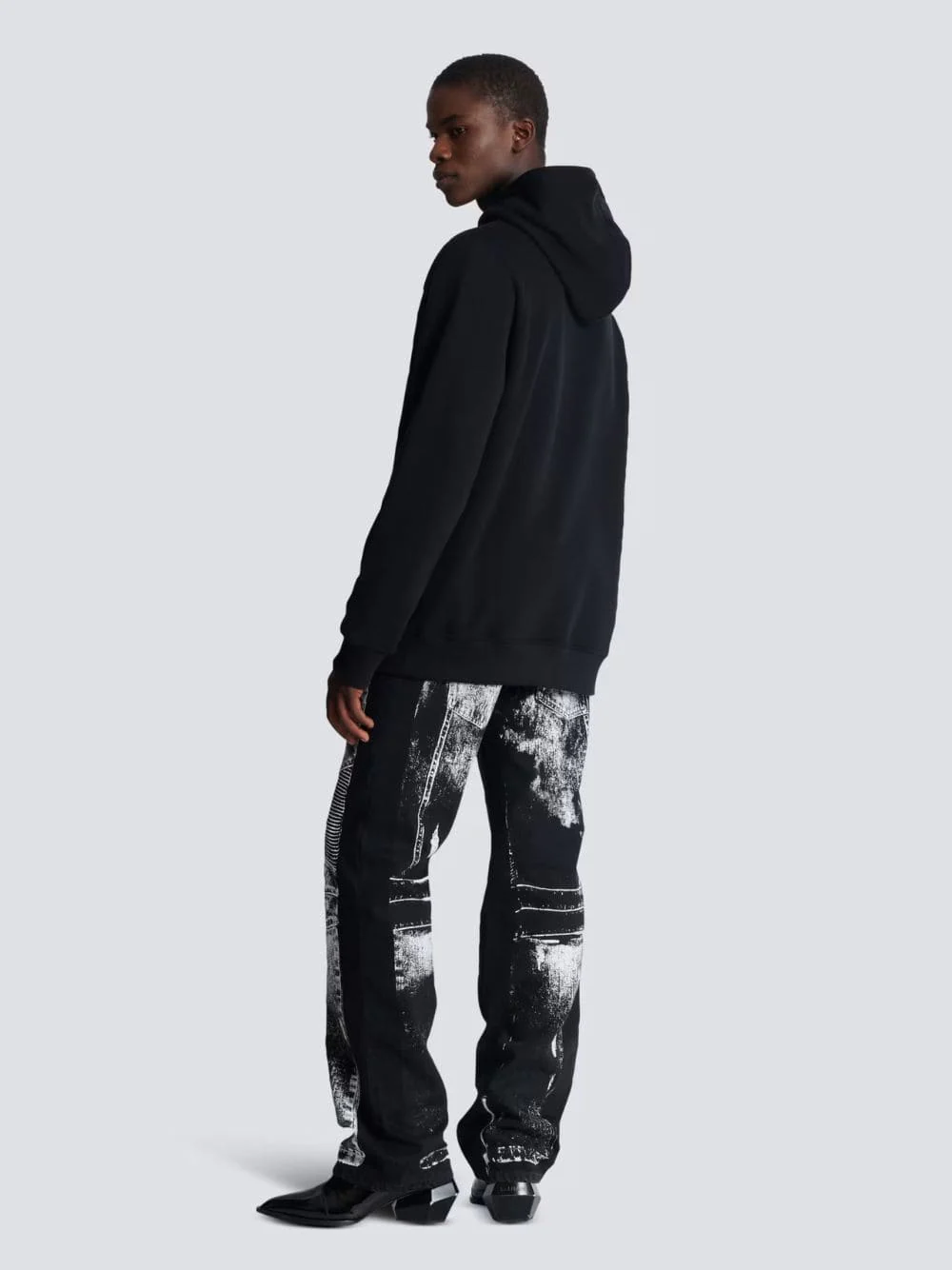 Black Flocked Sweatshirt - Image 3