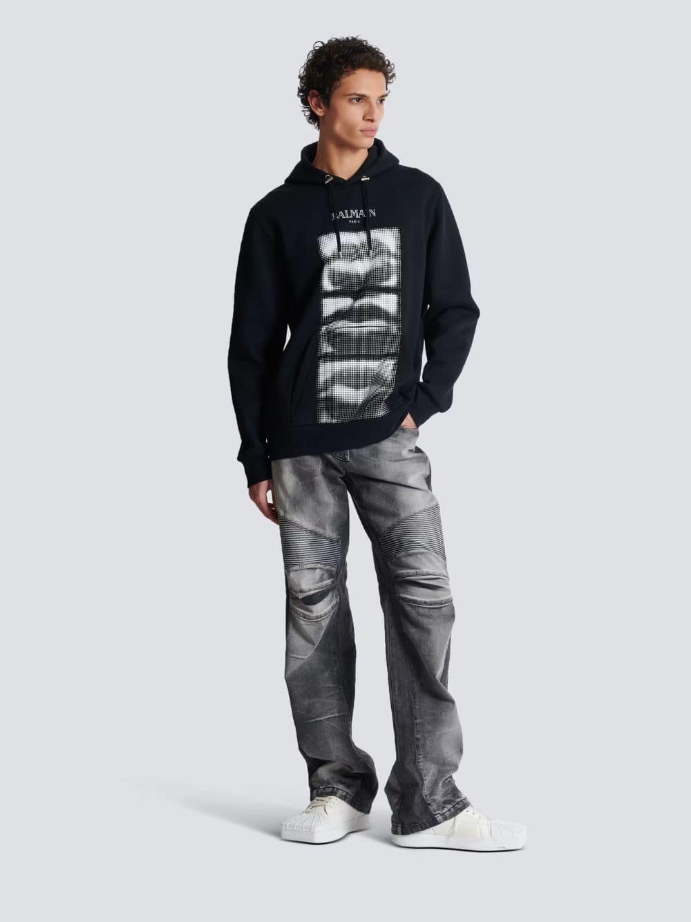 Black Kiss Print Hoodie - Image 2