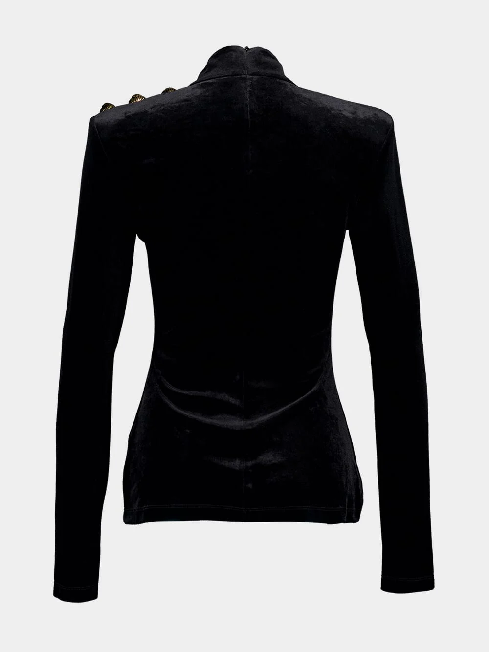 Black Long Sleeved Velvet Top - Image 4