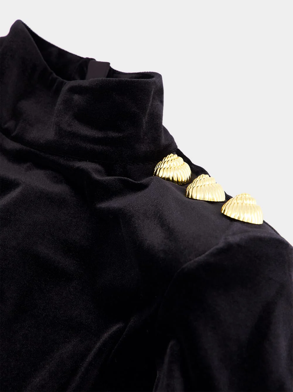 Black Long Sleeved Velvet Top - Image 6