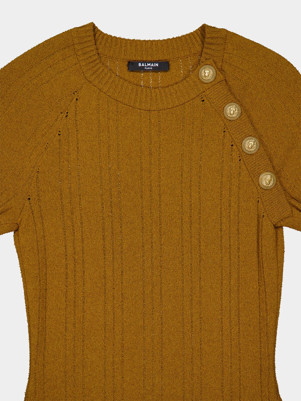 Camel Button-Embellished Midi Dress - Image 3