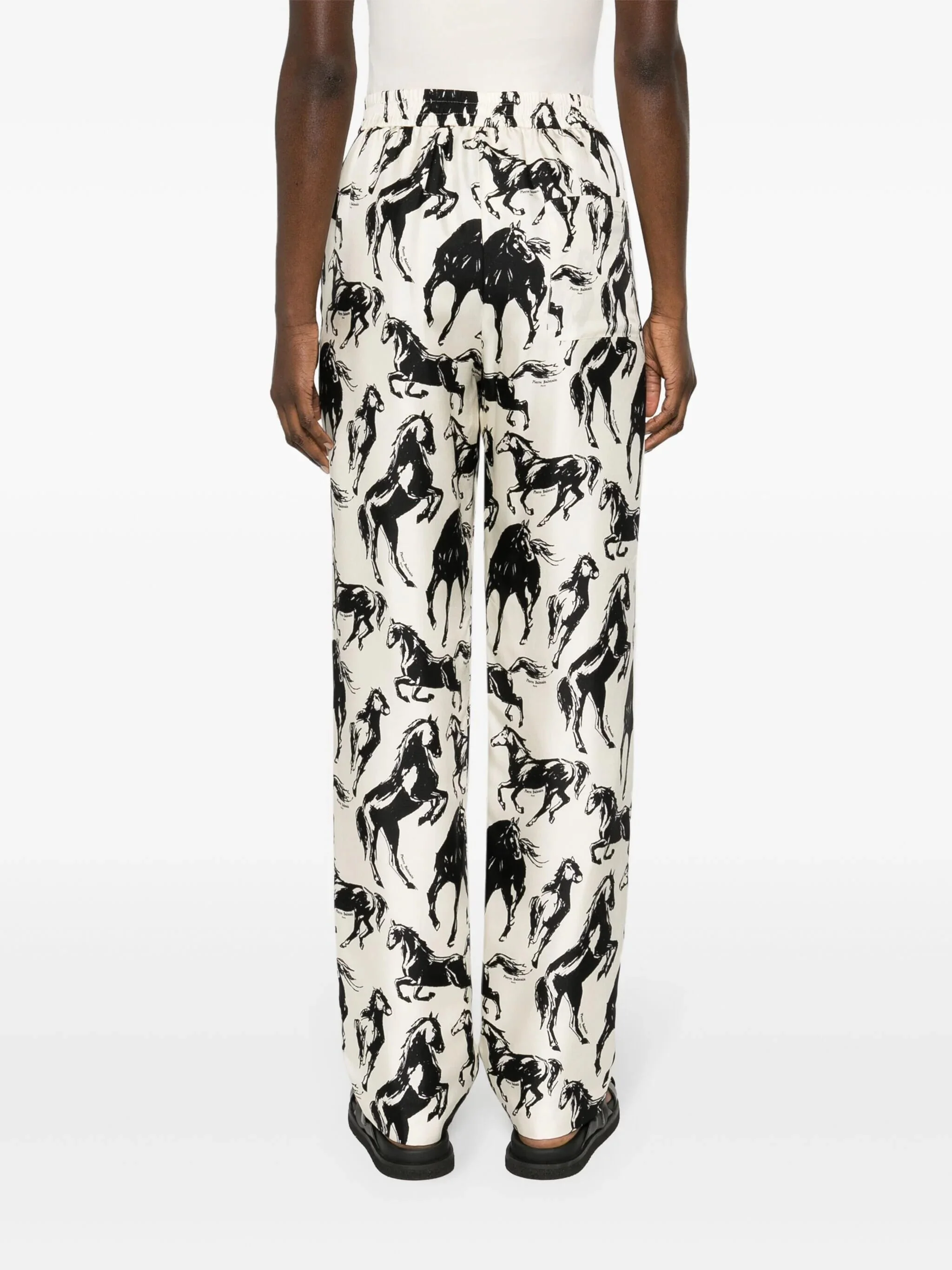 Horse-Print Silk Trousers - Image 4