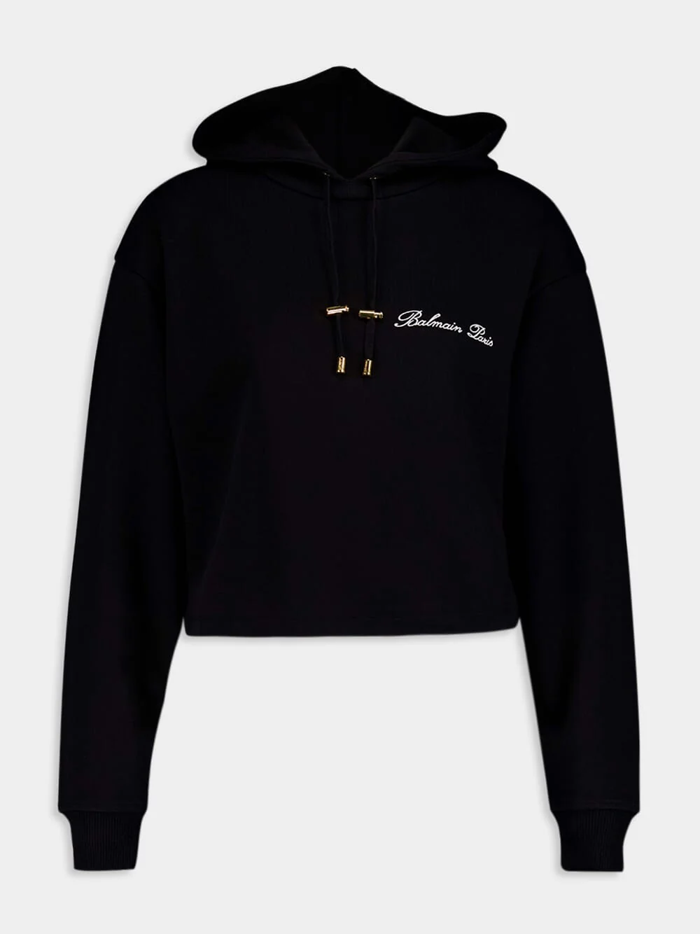 Logo Embellished Crop Hoodie - Image 2