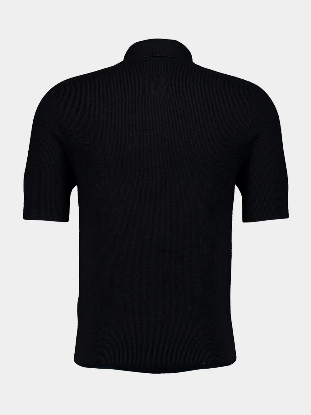 Merino Wool Black Polo Shirt - Image 2