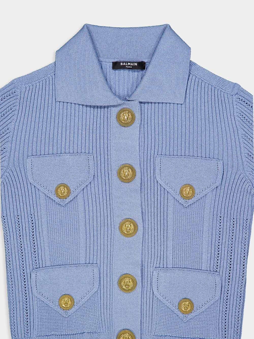 Ribbed Knit Button-Up Cardigan - Image 3