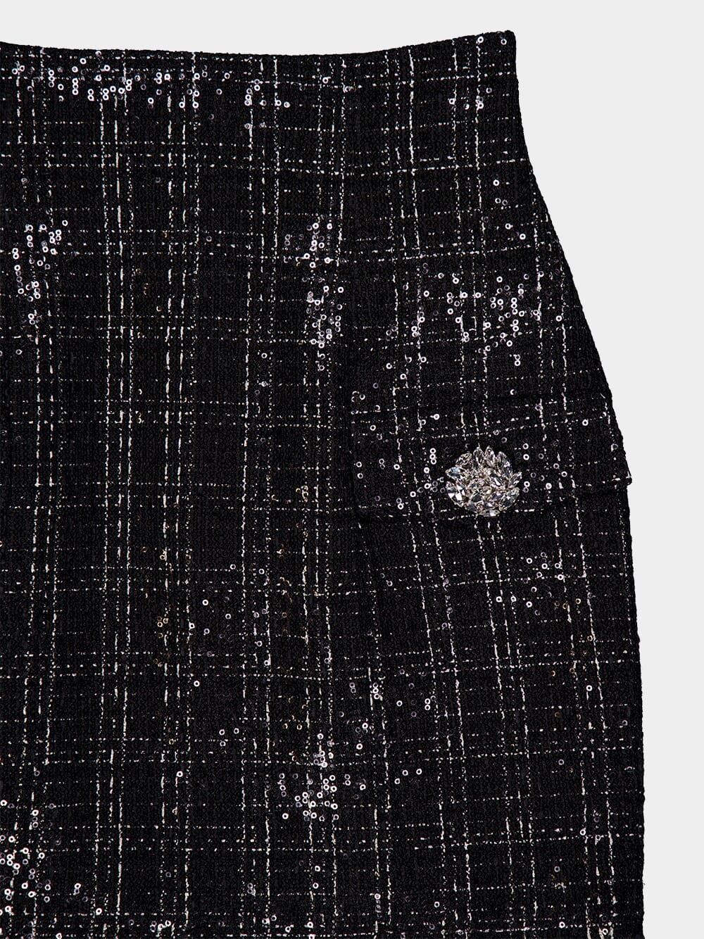 Sequined Tweed Mini Skirt - Image 3