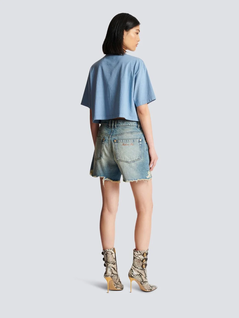 Vintage Fringed Denim Shorts - Image 4