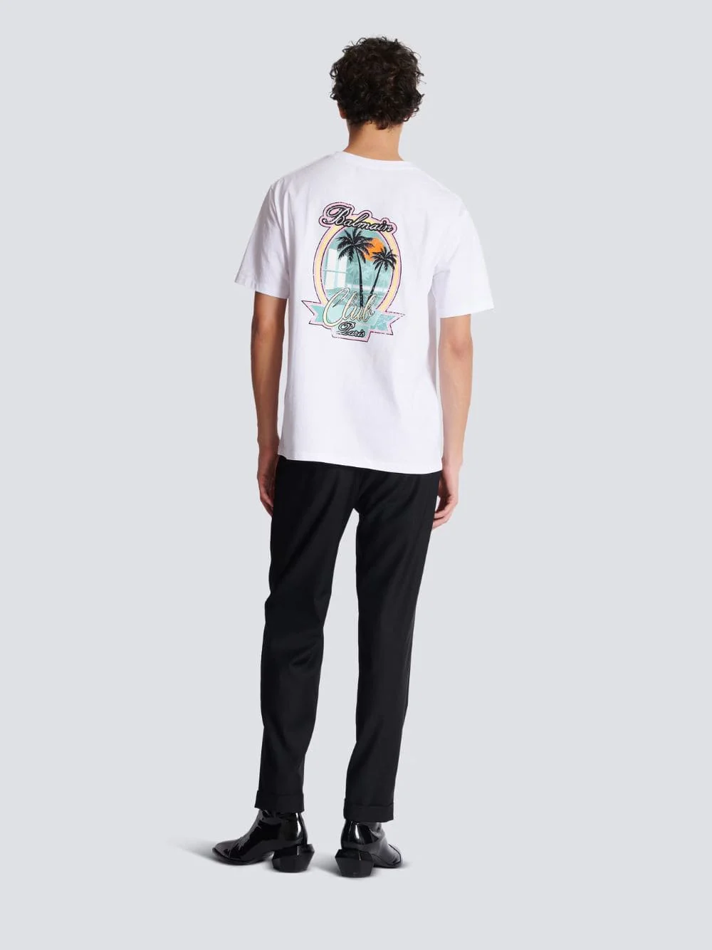 White Club Balmain Signature T-Shirt - Image 4