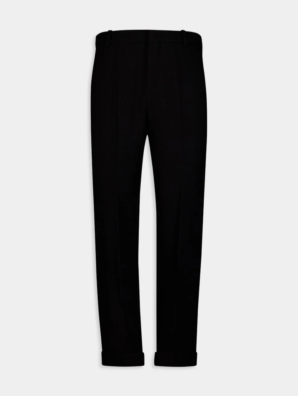 Crepe Straight-Cut Wool Trousers