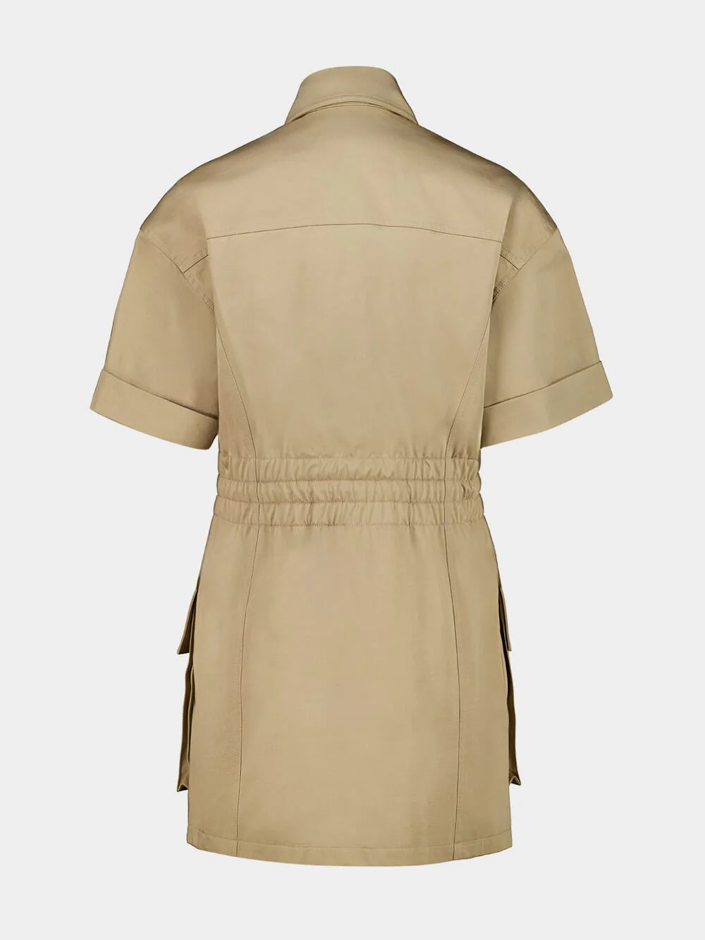 Dark Beige Buttoned Mini Dress - Image 2