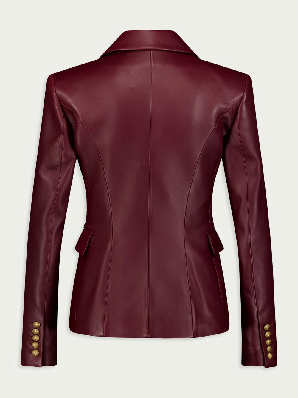 Double-Breasted Leather Blazer - Image 3