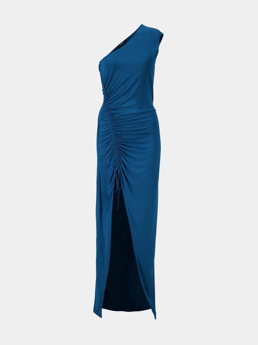 Blue One-Shoulder Draped Maxi Dress - Image 2