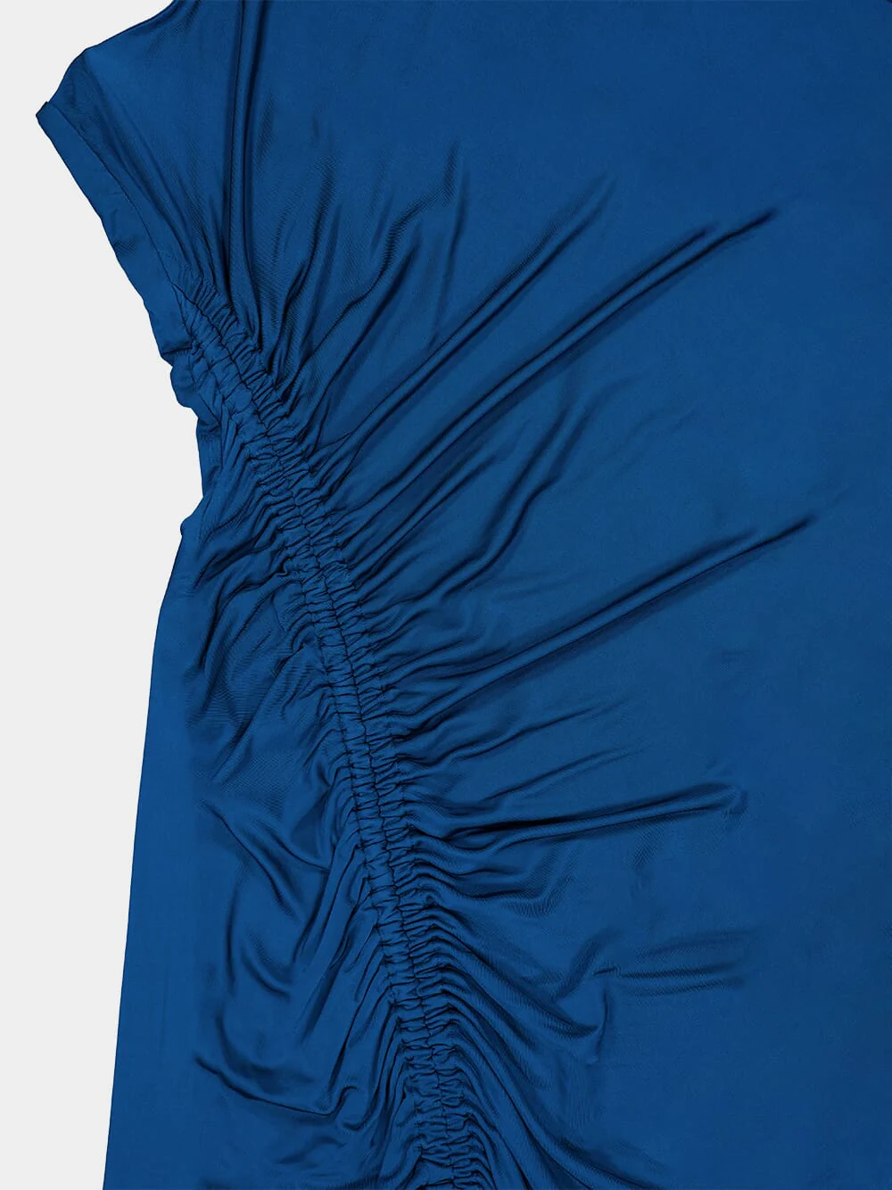 Blue One-Shoulder Draped Maxi Dress - Image 6
