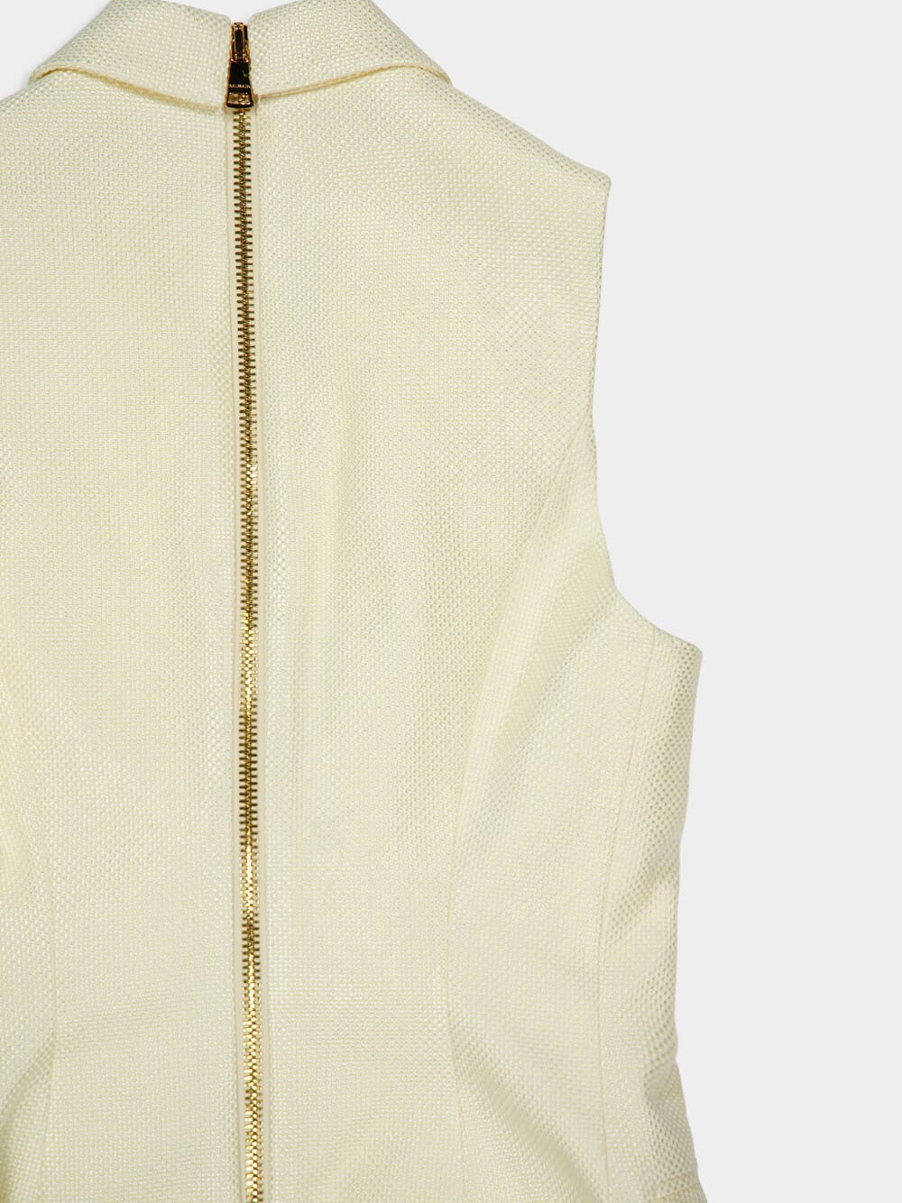 Ecru Sleeveless Tailored Vest - Image 5