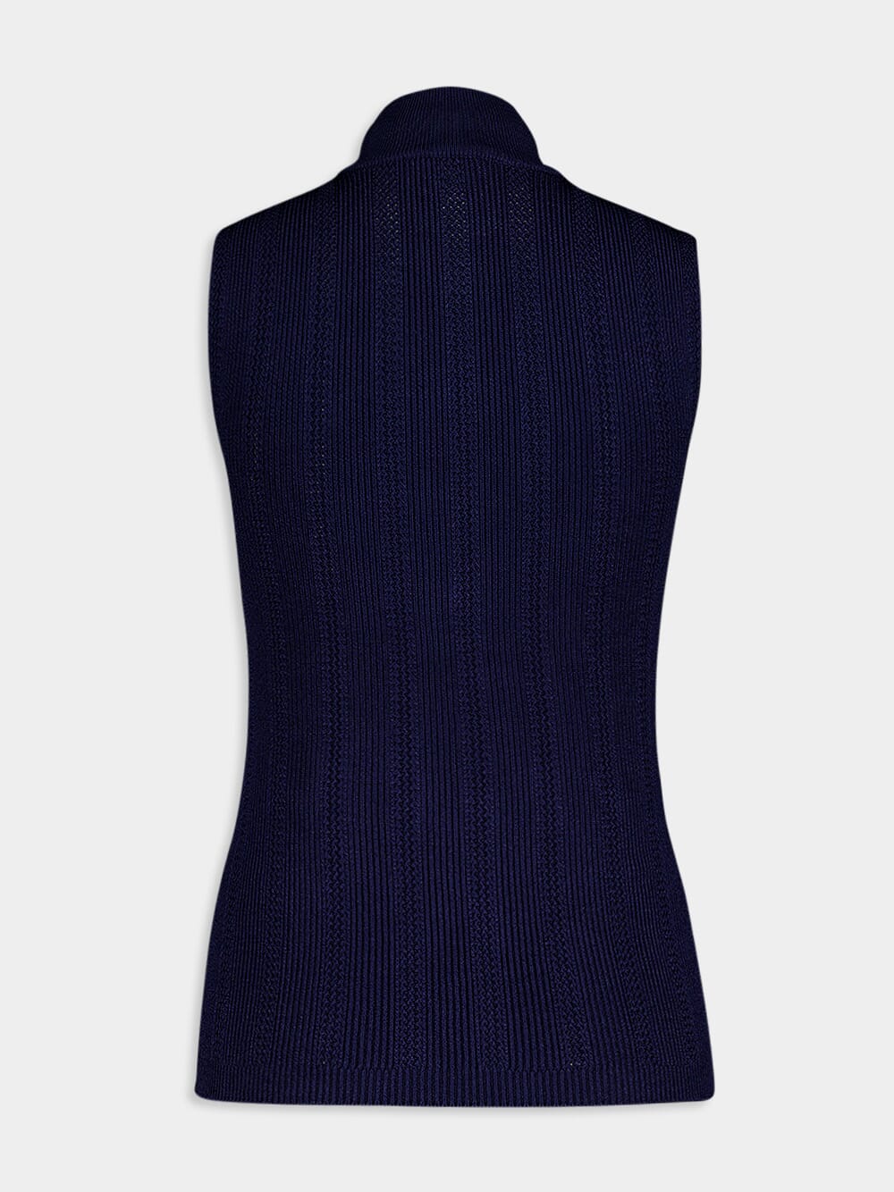 Embossed-Buttons High-Neck Top - Image 3