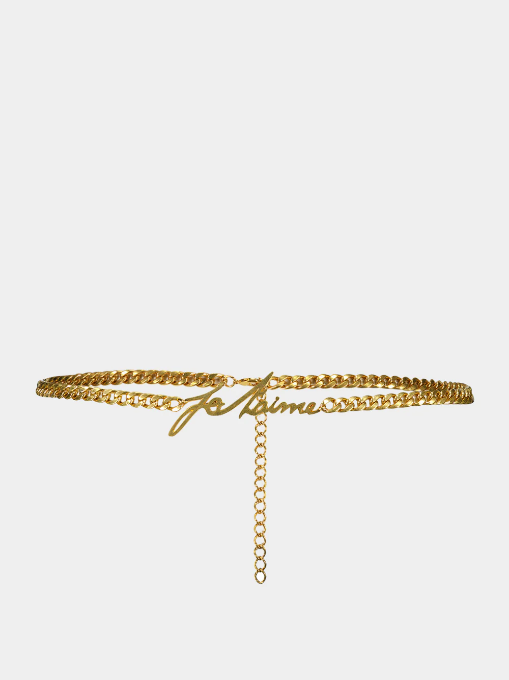 Gold "Je t'aime" Brass Chain Belt - Image 2