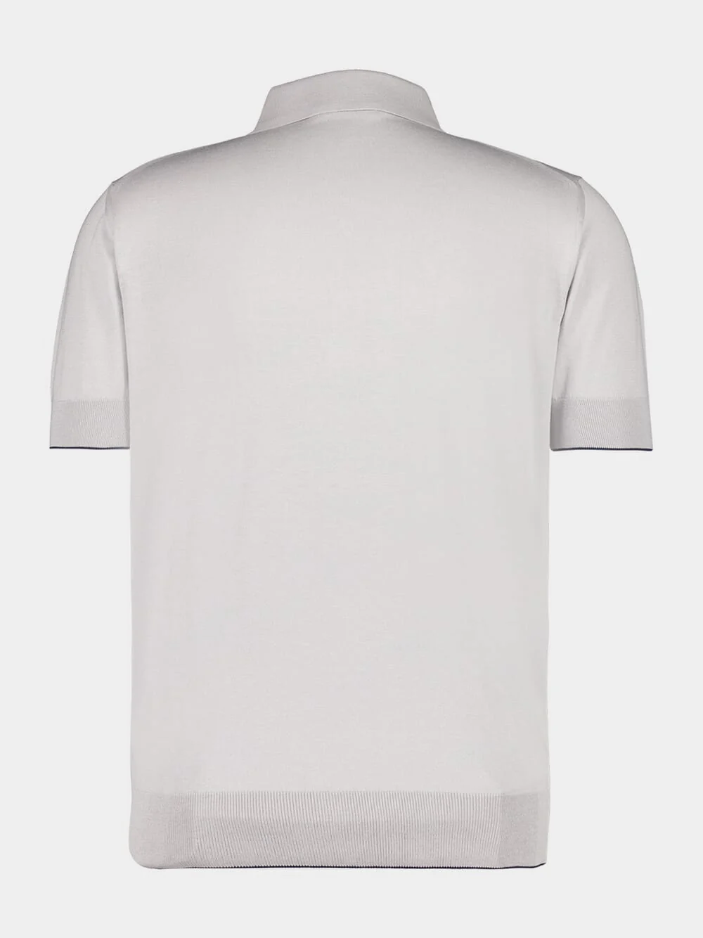 Grey Polo Regular Fit Cotton Silk Knit - Image 2