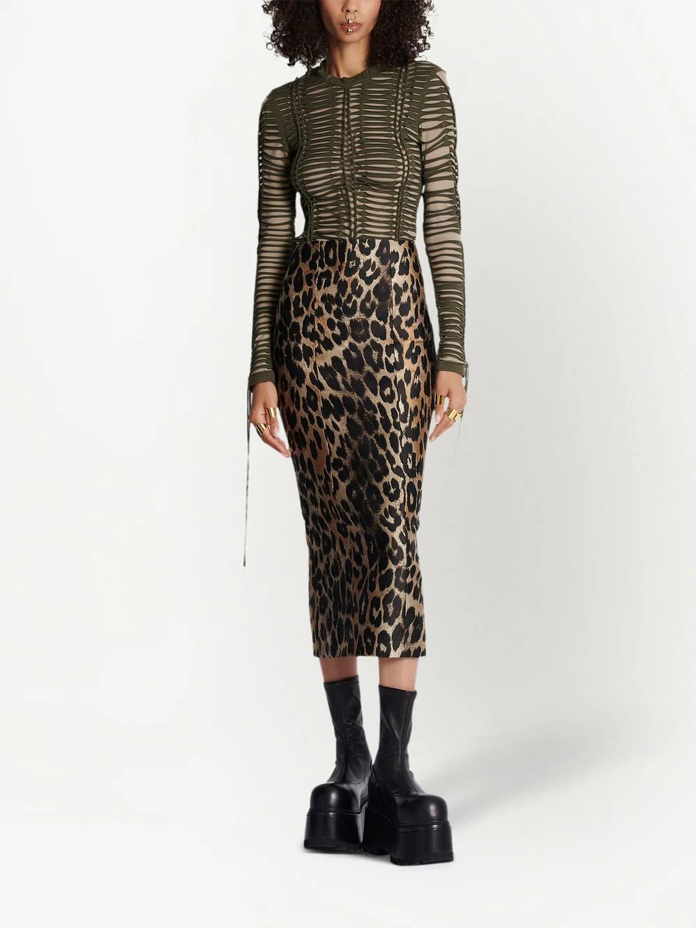 Leopard pencil skirt - Image 2