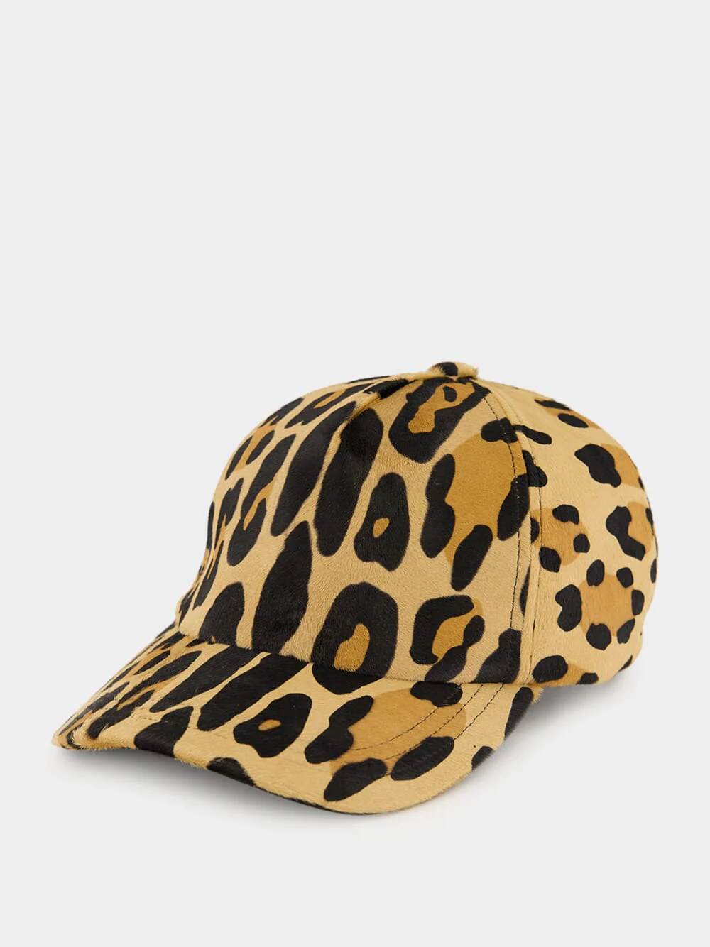 Leopard Print Ponyskin Leather Cap - Image 2
