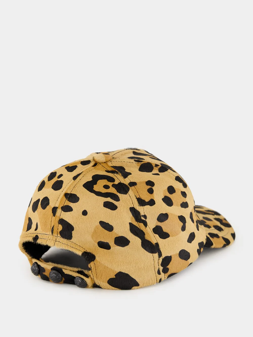 Leopard Print Ponyskin Leather Cap - Image 3