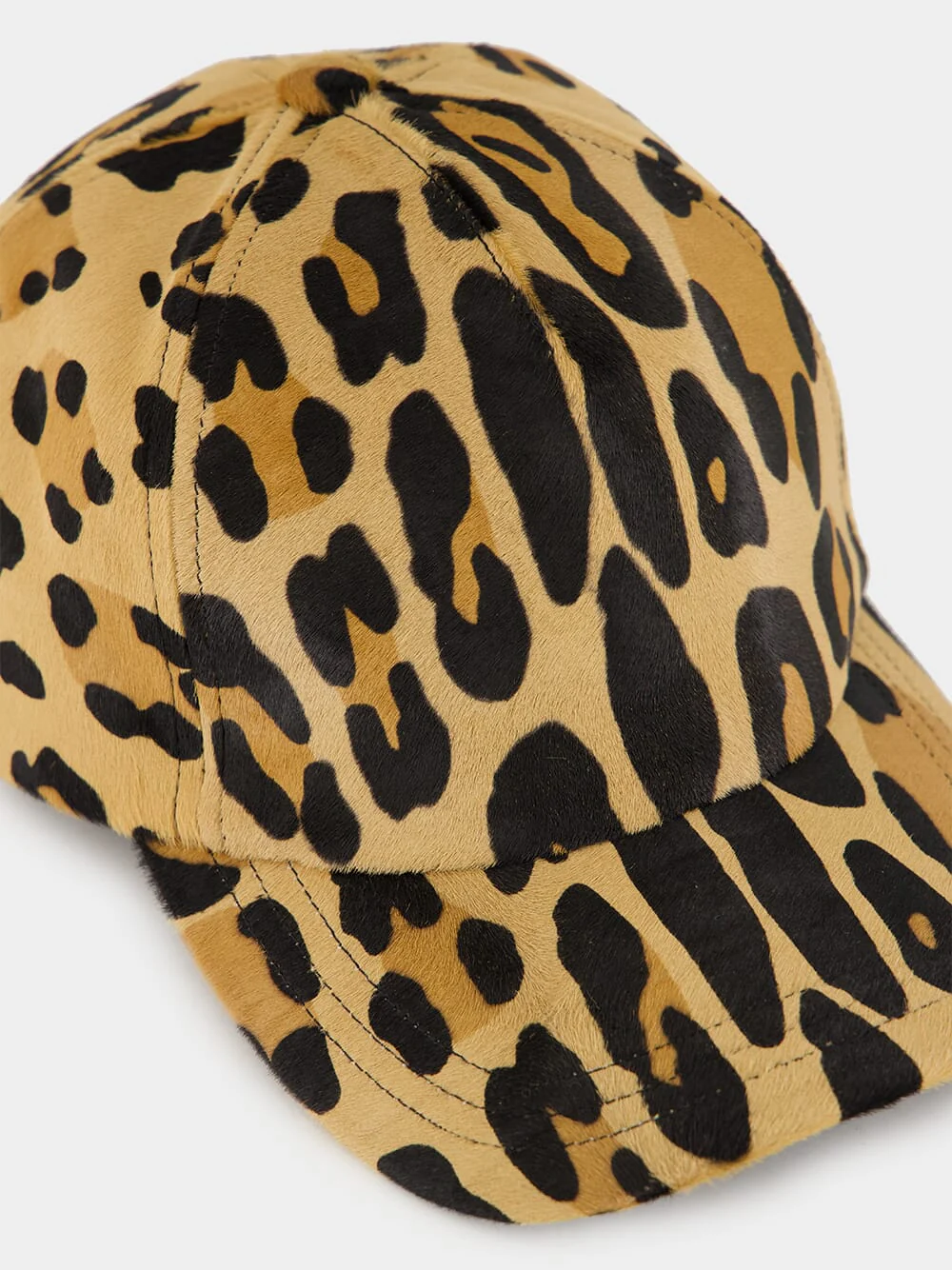 Leopard Print Ponyskin Leather Cap - Image 4