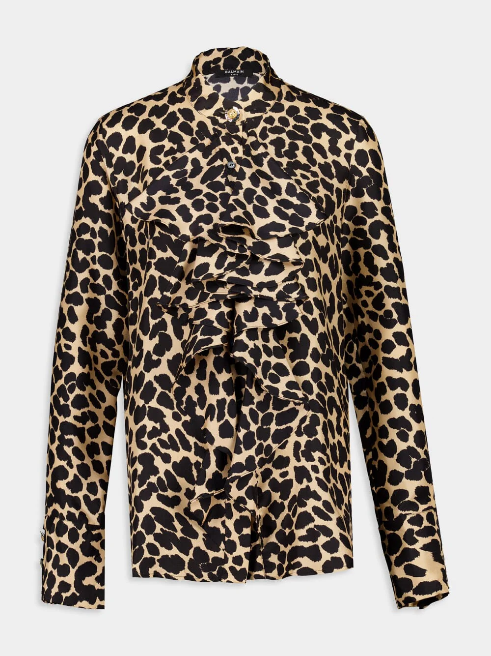 Leopard Print Ruffled Shirt - Image 2