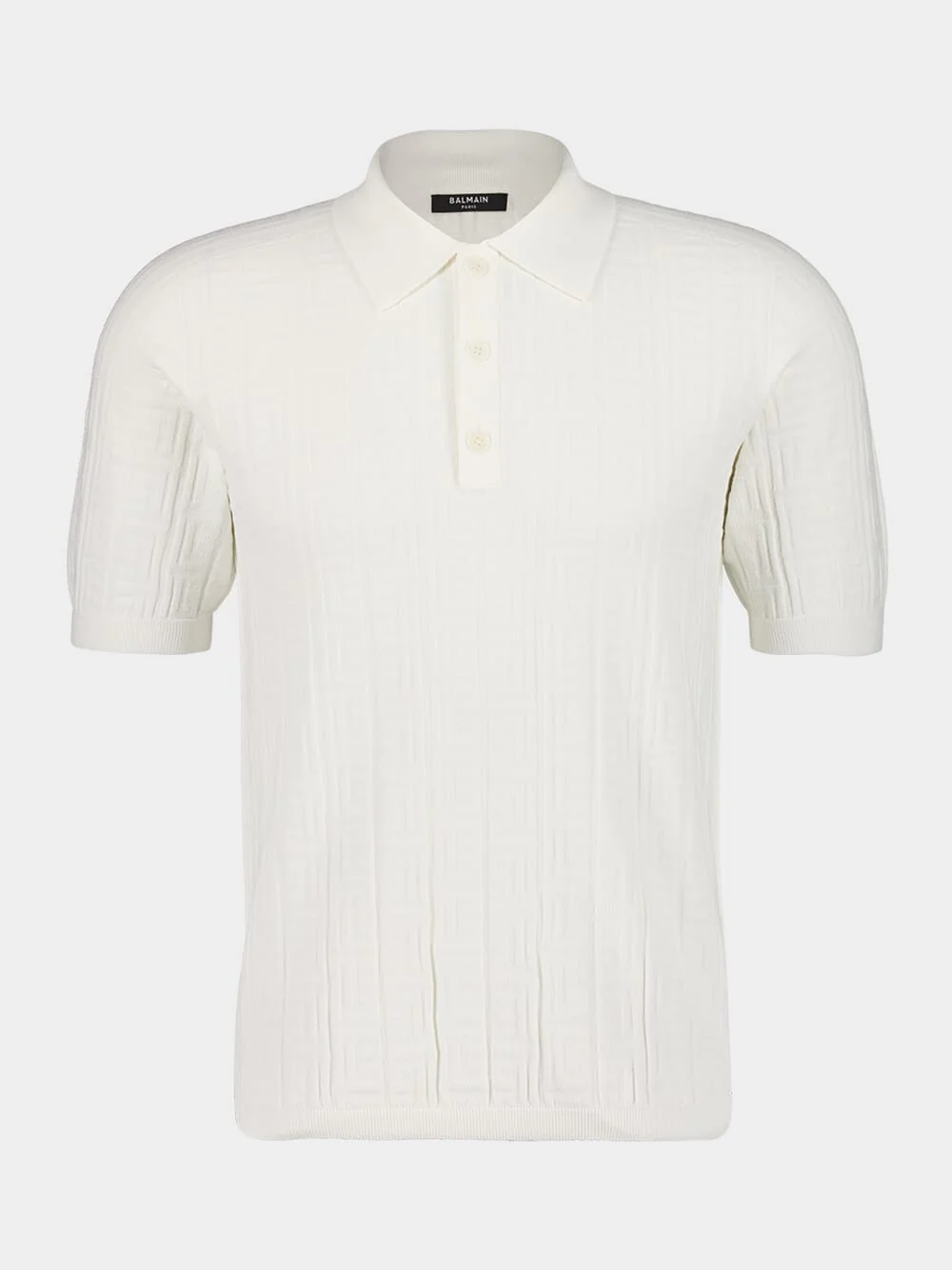 Natural Monogram Knit Polo Shirt