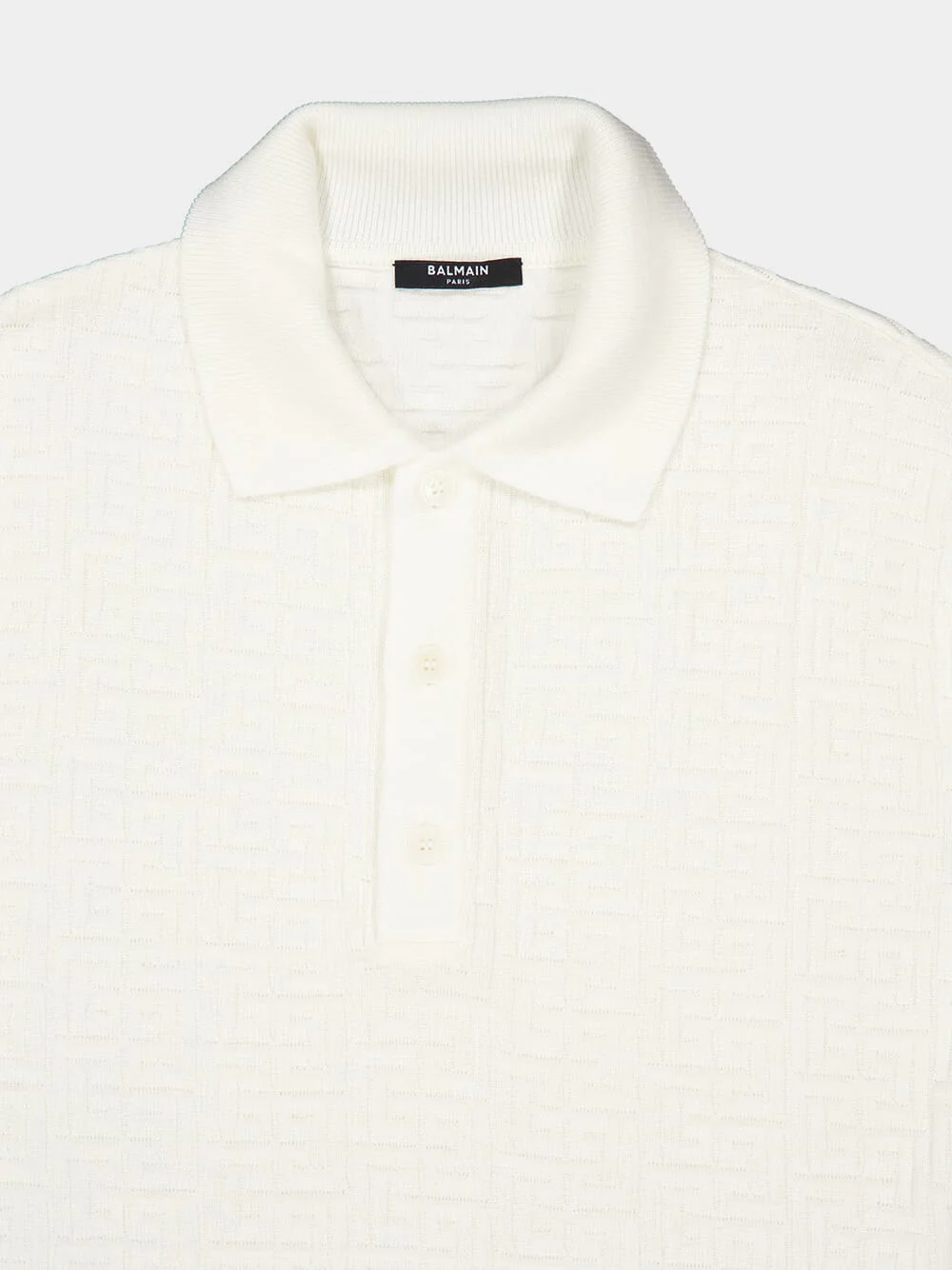 Natural Monogram Knit Wool Polo Shirt - Image 5