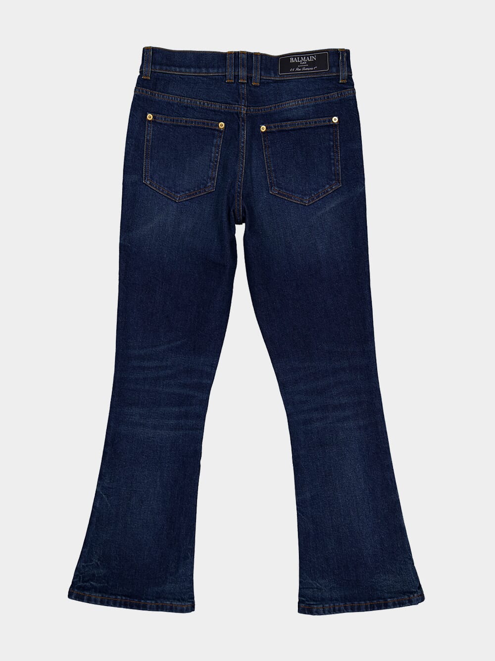 Navy Blue Flared Cotton Jeans - Image 3