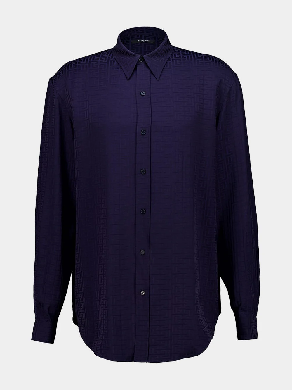 Navy Monogram Jacquard Shirt - Image 2
