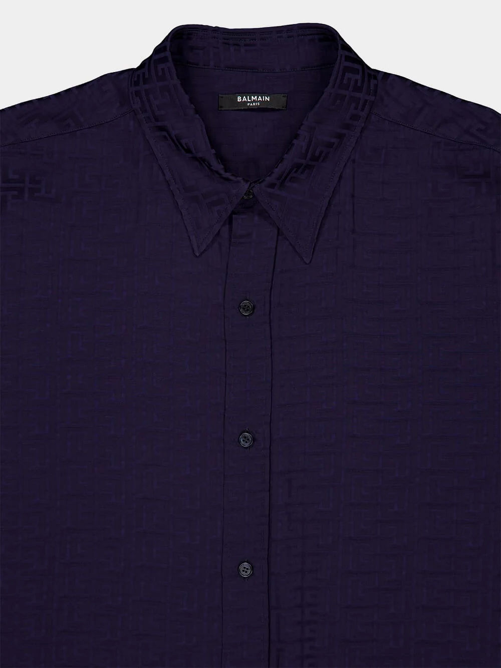 Navy Monogram Jacquard Shirt - Image 5