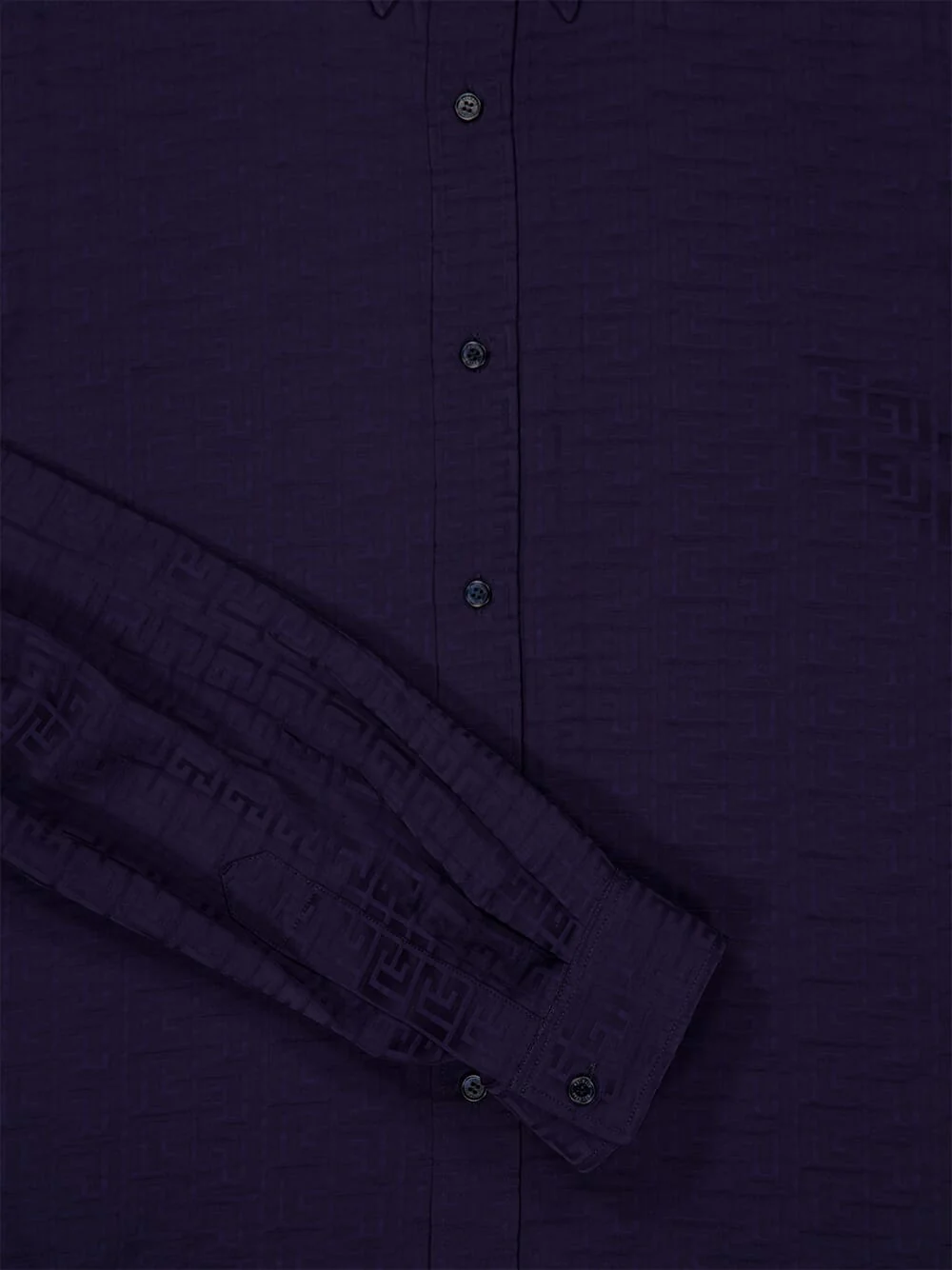 Navy Monogram Jacquard Shirt - Image 6