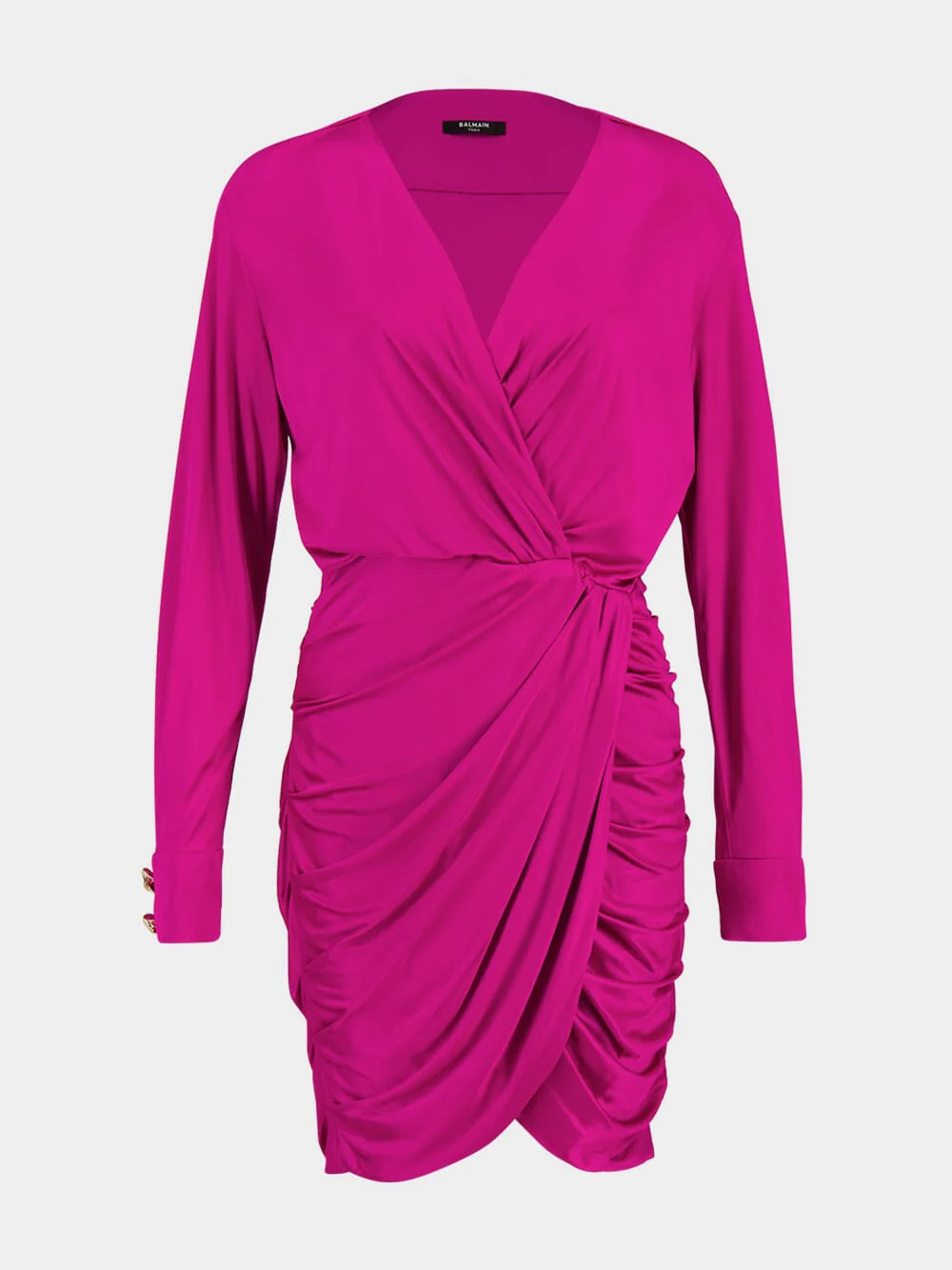 Pink Draped Interlock Jersey Mini Dress