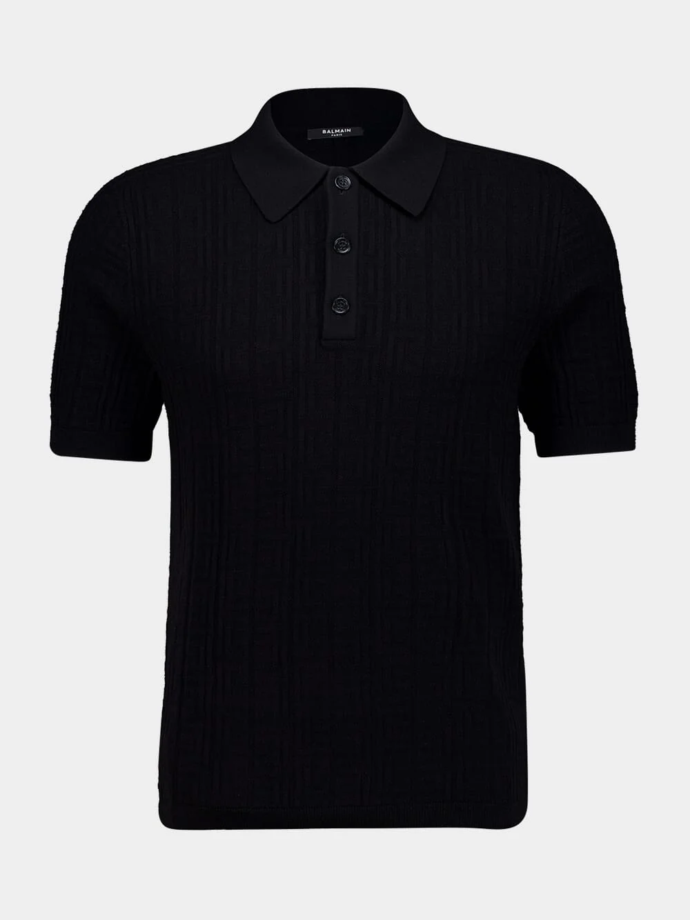 Black Monogram Knit Polo Shirt