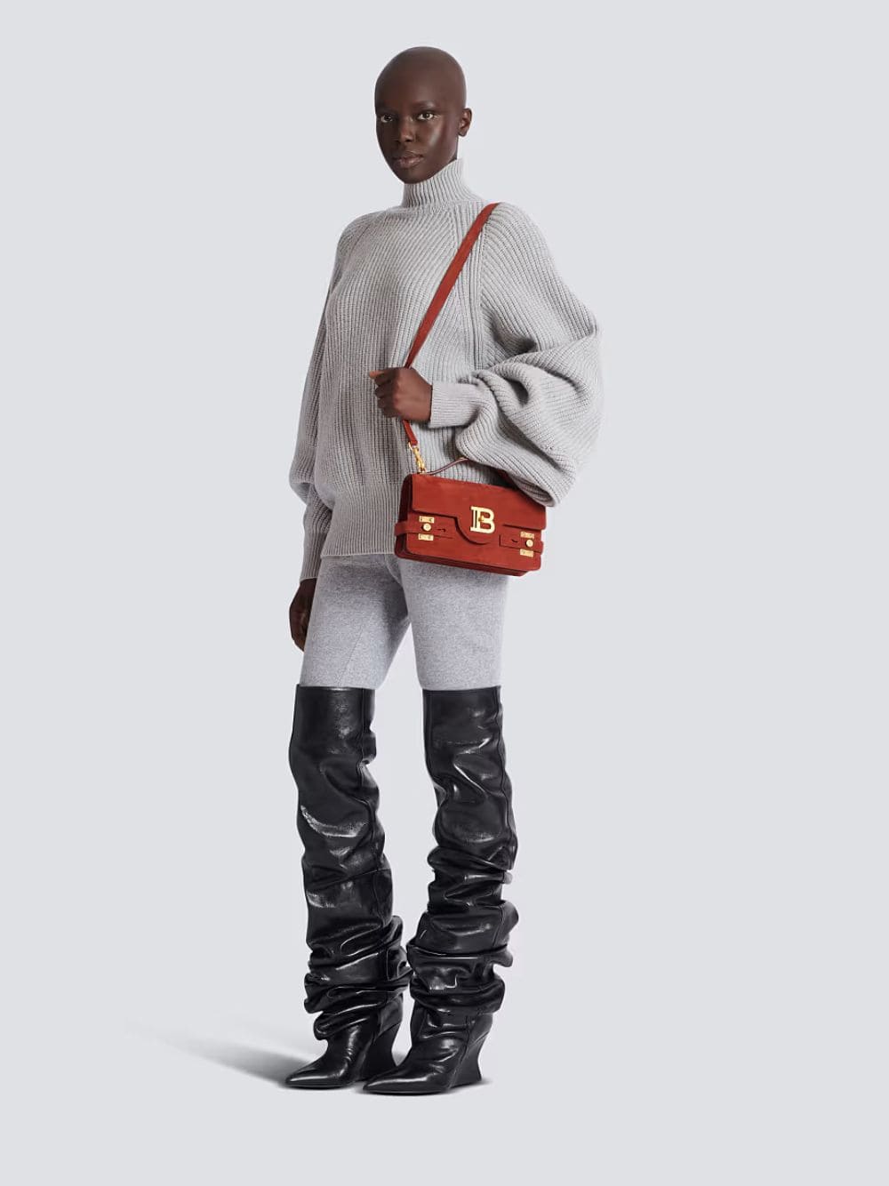 Red B-Buzz 24 Suede Shoulder Bag - Image 2