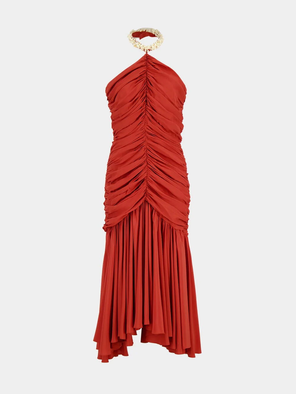 Red Shell Strap Midi Dress - Image 2