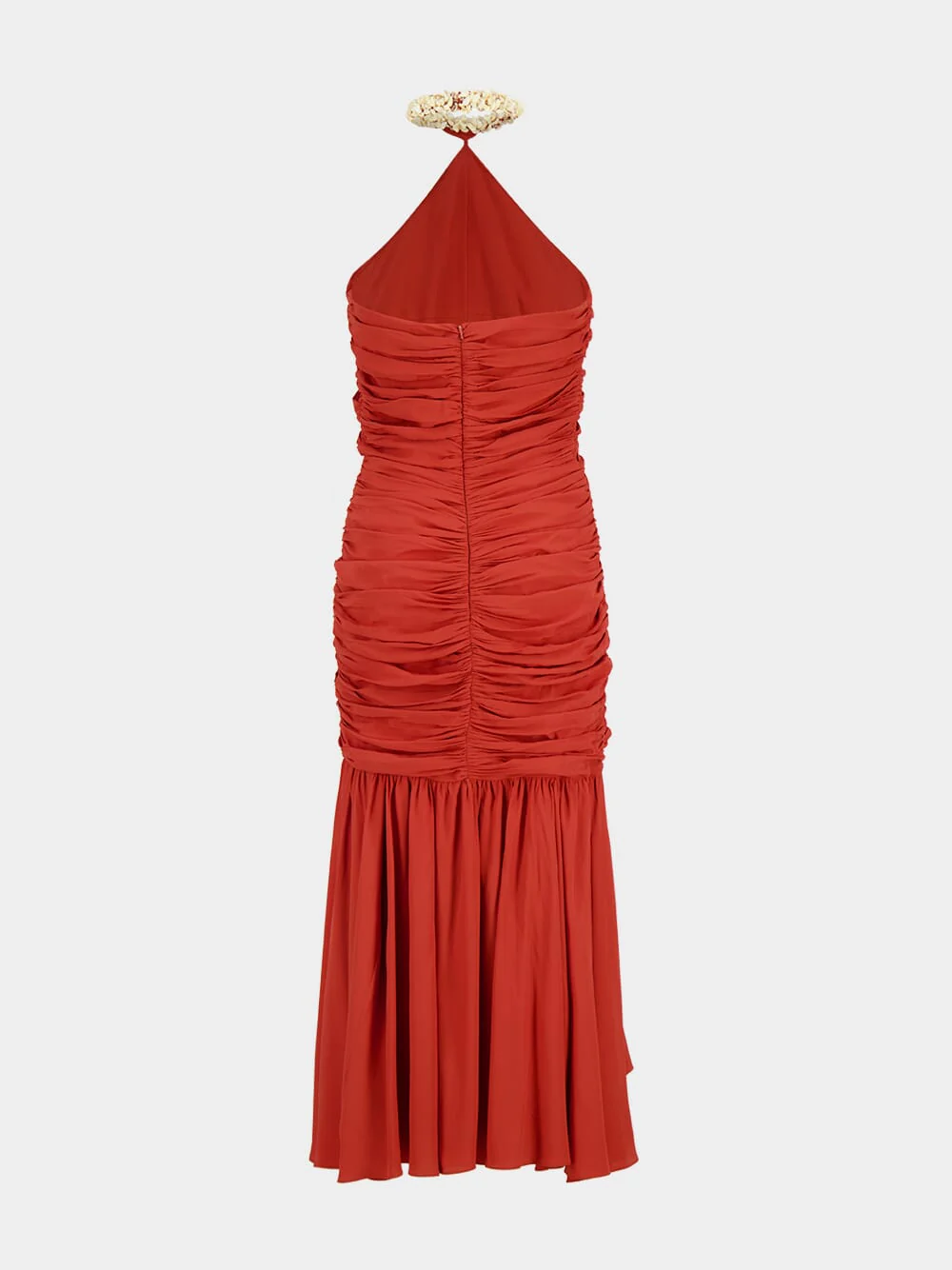 Red Shell Strap Midi Dress - Image 4