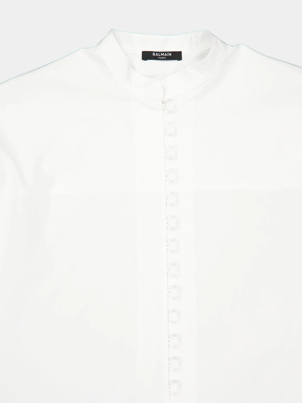 White Batwing Cotton Poplin Shirt - Image 3