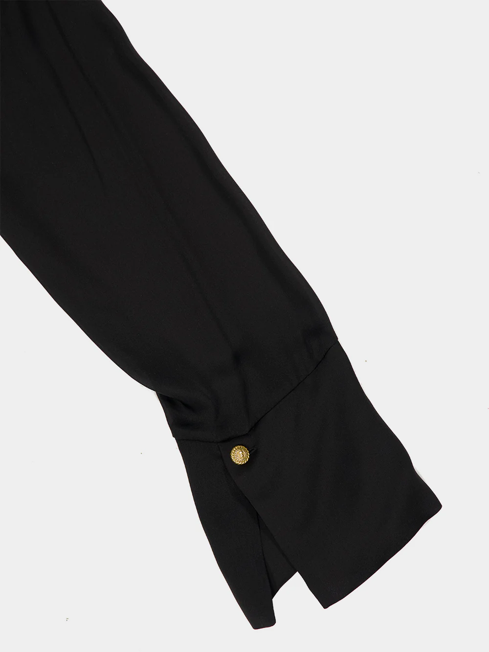Black Silk Tie-Neck Blouse - Image 6